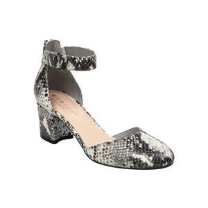 EASY SPIRIT EVOLVE Womens Gray Snake Print Crystal Leather Pumps Shoes 6.5